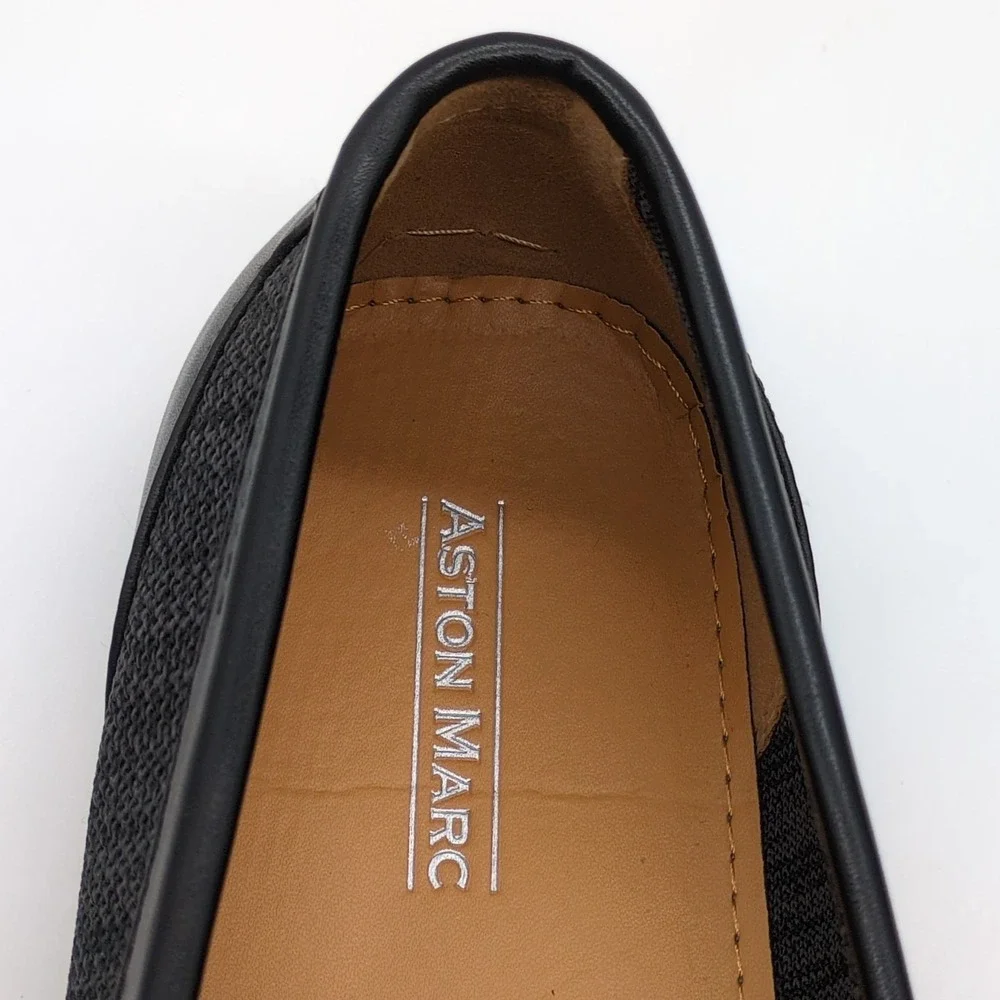 Aston Marc Shoes Mens Walk 02 Black 9.5‎ Driving Loafers Breathable Comfort NEW